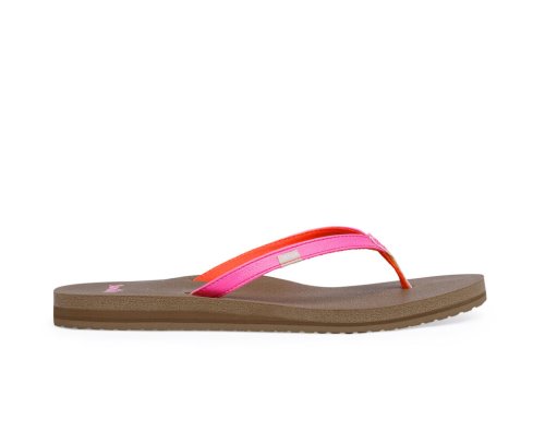 Sanuk Womens Yoga Joy Pink Sandals | PNVZQU749